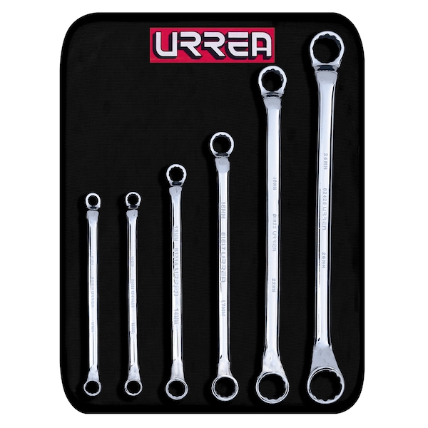 Full polished 12-point 45 Degree box-end wreches set of 6 pieces, metric.